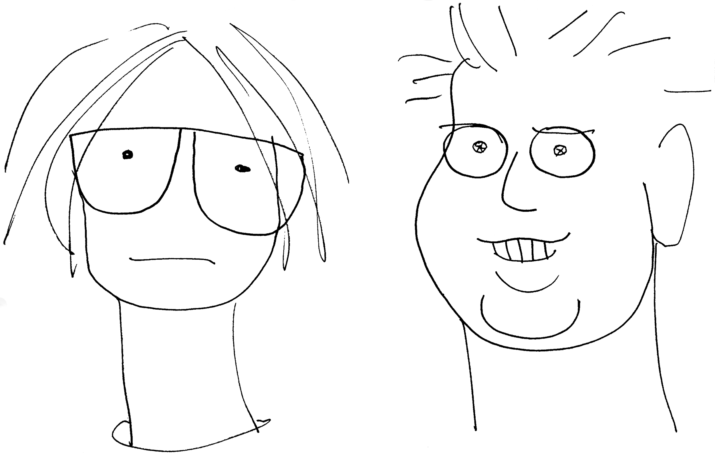  Karikatuur Katelijne en Alex, tekening door Marc Ampe